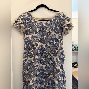 Luisa Perla Blue Floral Mini Dress